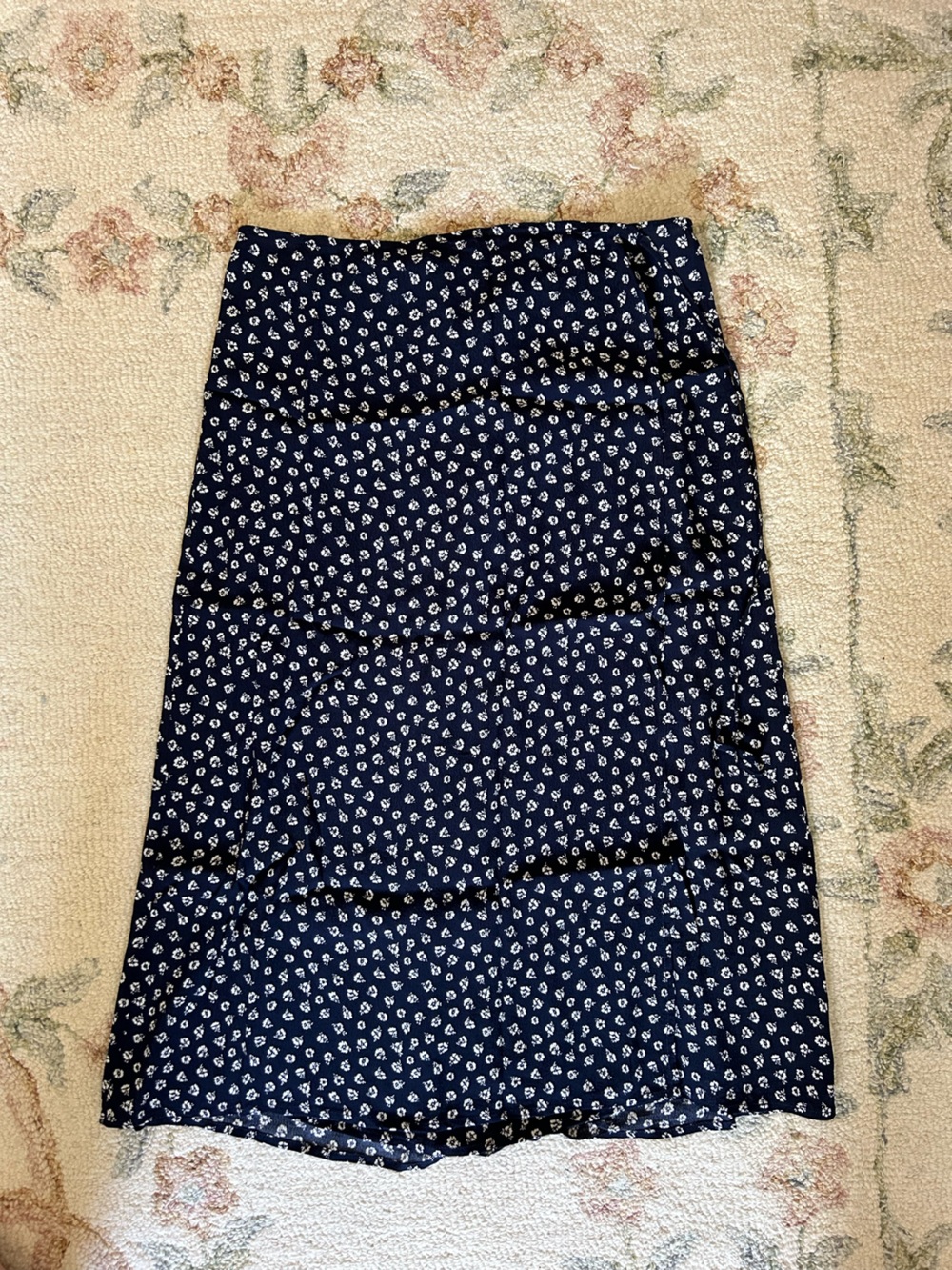GAP Navy Blue Printed Women's TIE Midi Skirt